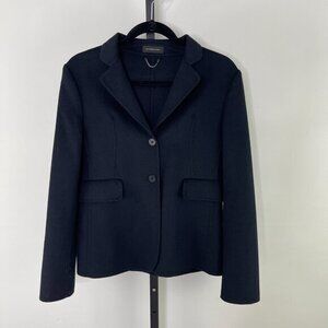 Strenesse Gabriele Strehle Black Wool/Cashmere Single Breasted Blazer Size 36
